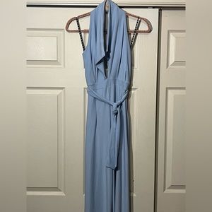 Misguided Carli Bybel Blazer Style Wide Leg Jumpsuit. Color-Blue. Size-6. NWT.
